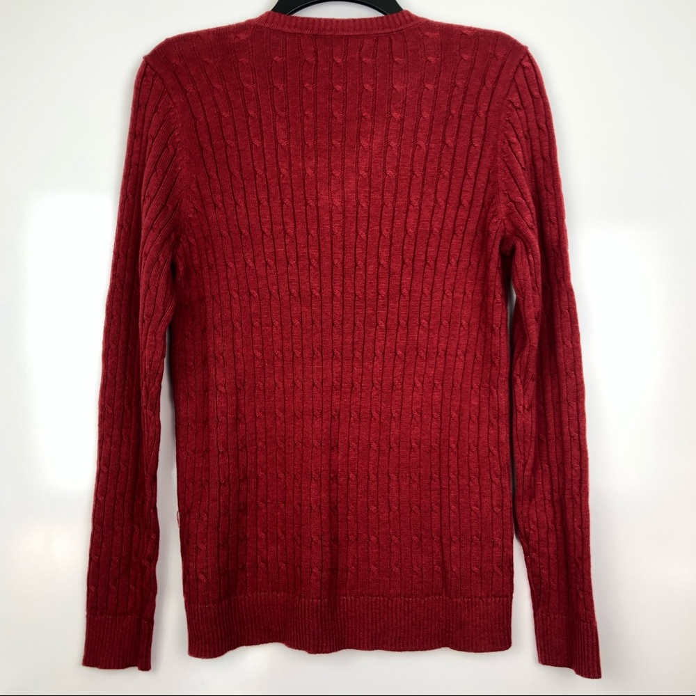 CROFT & BARROW RED V-NECK SWEATER SIZE SMALL - Picture 5 of 5